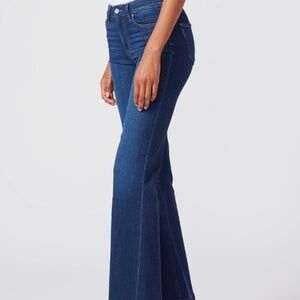 Paige Genevieve Flare Raw Hem Dark Wash Jeans Size 29 Short